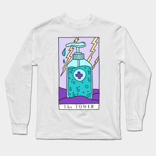 The Tower Tarot Card Sanitizer Long Sleeve T-Shirt